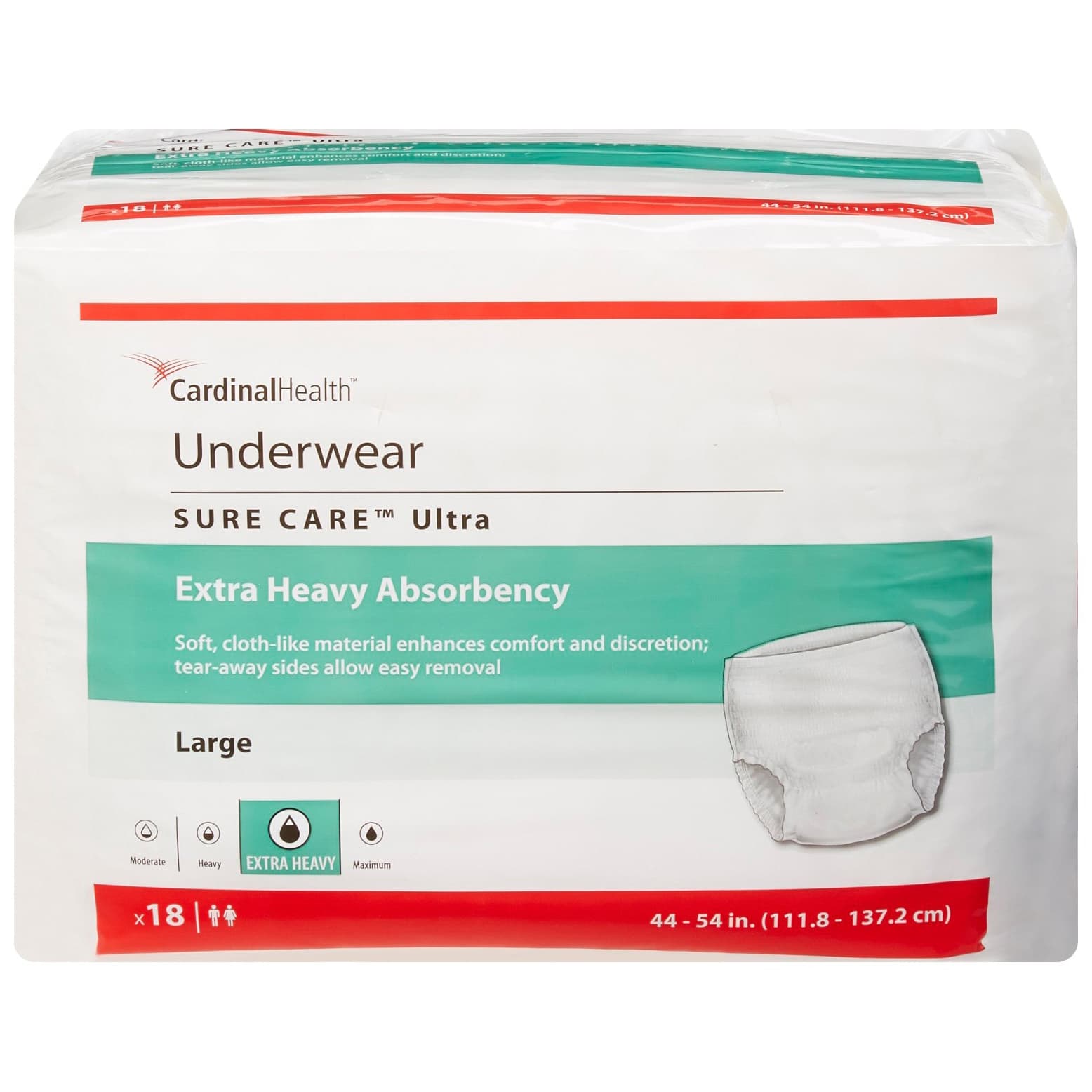 Cardinal Health Sure Care Ultra Underwear, Large - Case of 72 - Image 1