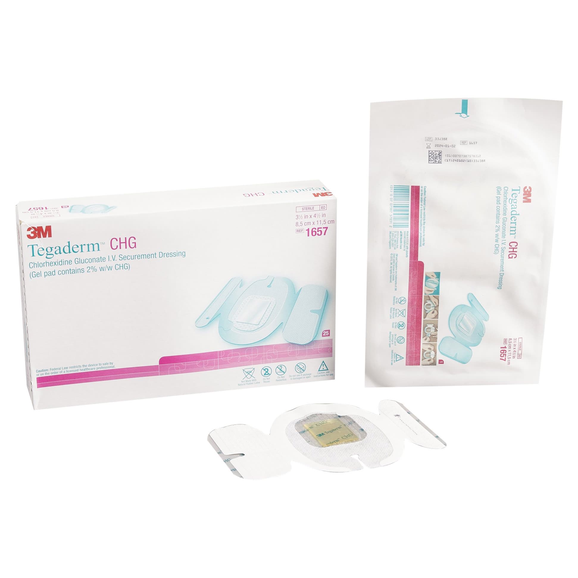 3M Tegaderm CHG I.V. Securement Dressing