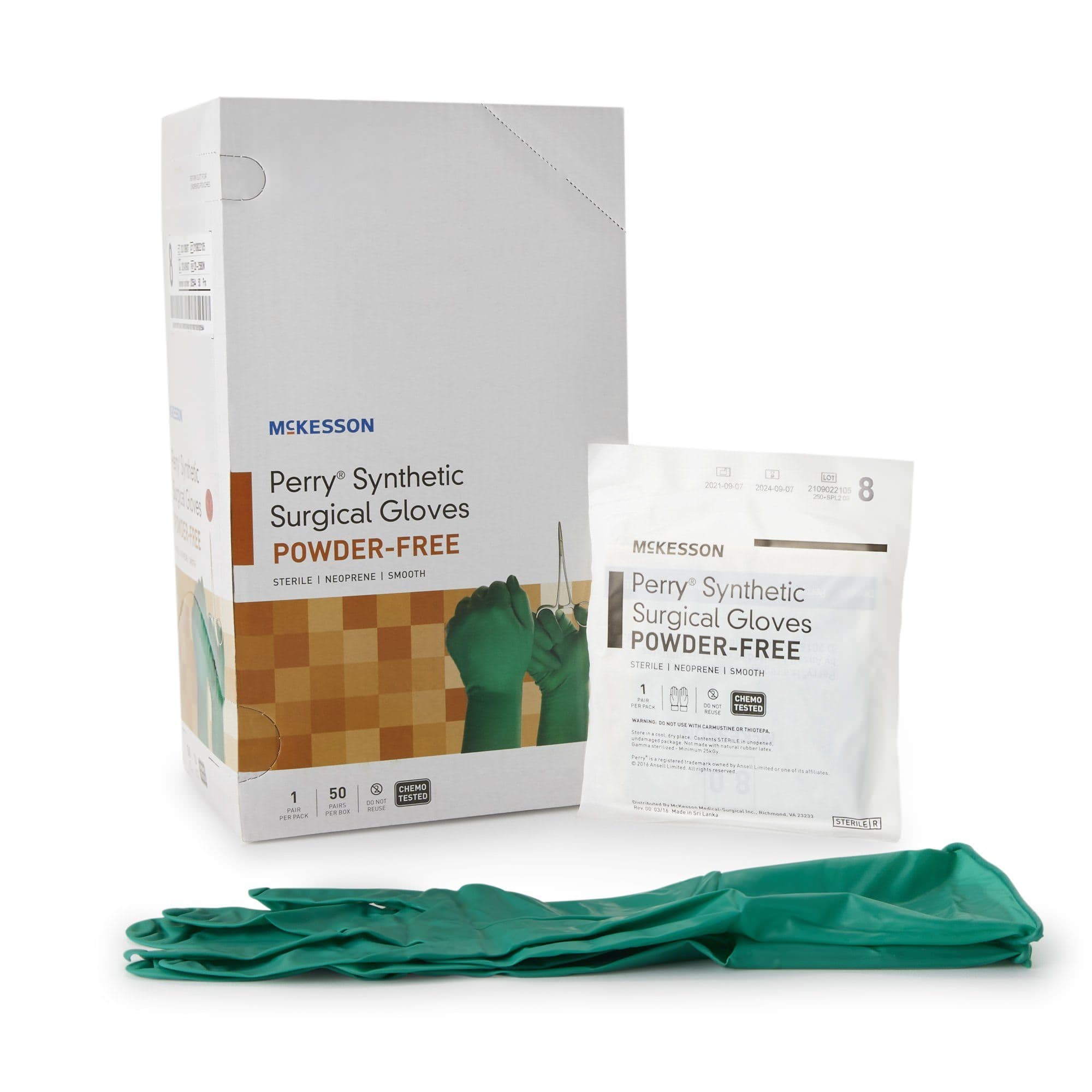 McKesson Perry Performance Plus Neoprene Powder-Free Sterile Surgical Gloves, Size 8 - Pair - Image 1