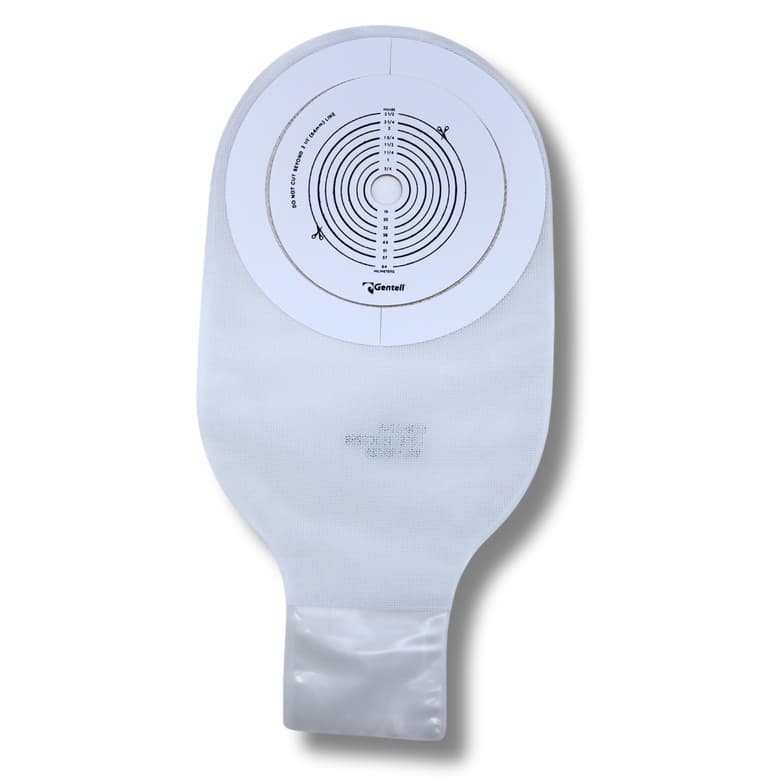 Gentell 1-Piece Drainable Pouch, With Adhesive, 13/80mm - Image 1