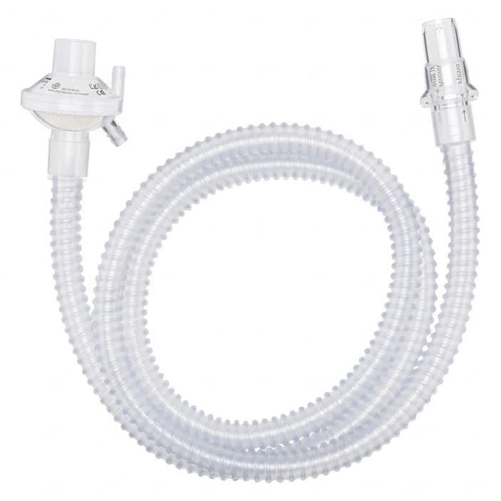 CircuitLIfe Passive Breathing Circuit with Whisper Swivel and Filter, Adult, 6 ft - Each - Image 1