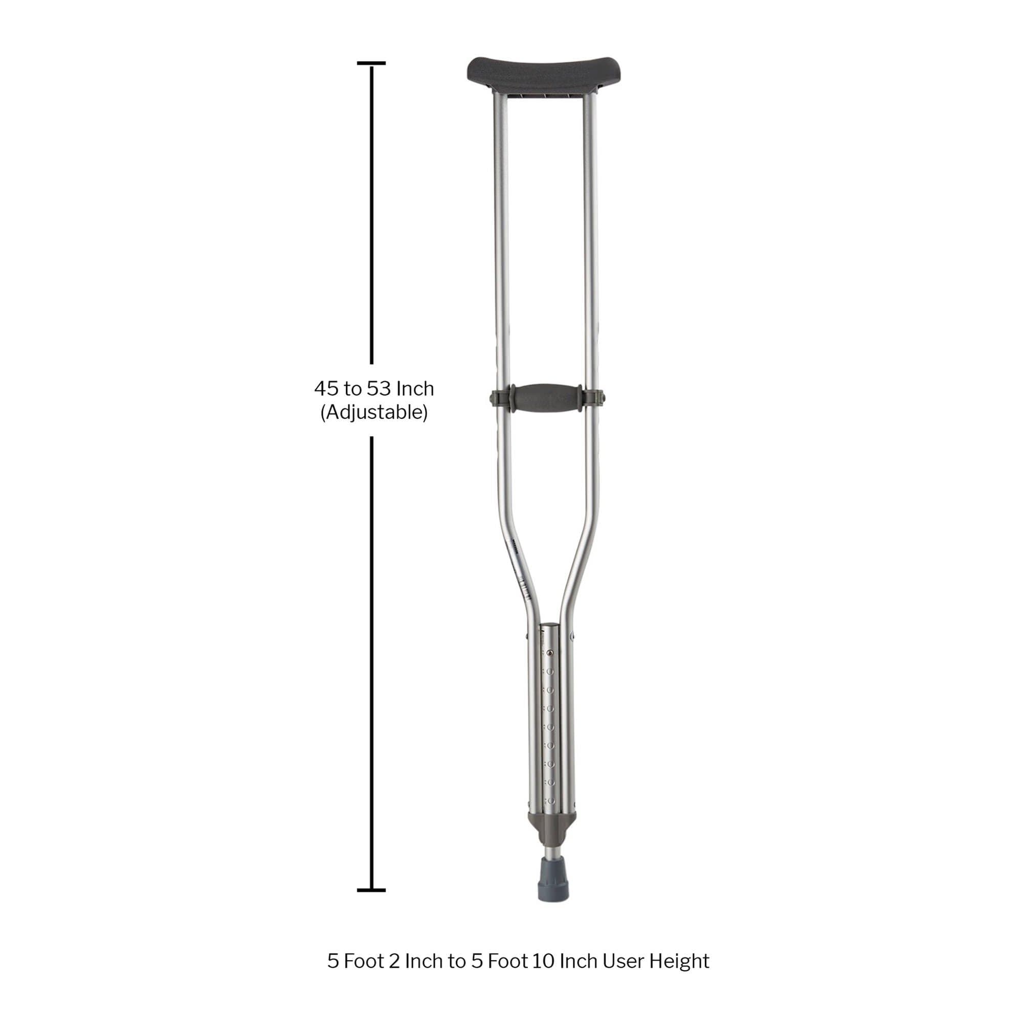 McKesson Push Button Aluminum Crutches with Euro-Style Clip, Adult - Pair of 2 - Image 3