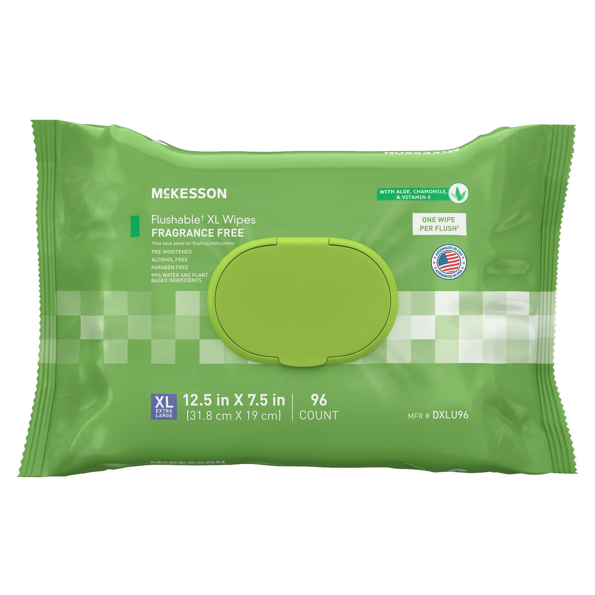 McKesson Soft Pack Flushable XL Personal Wipe, Unscented - Carton of 576 - Image 1