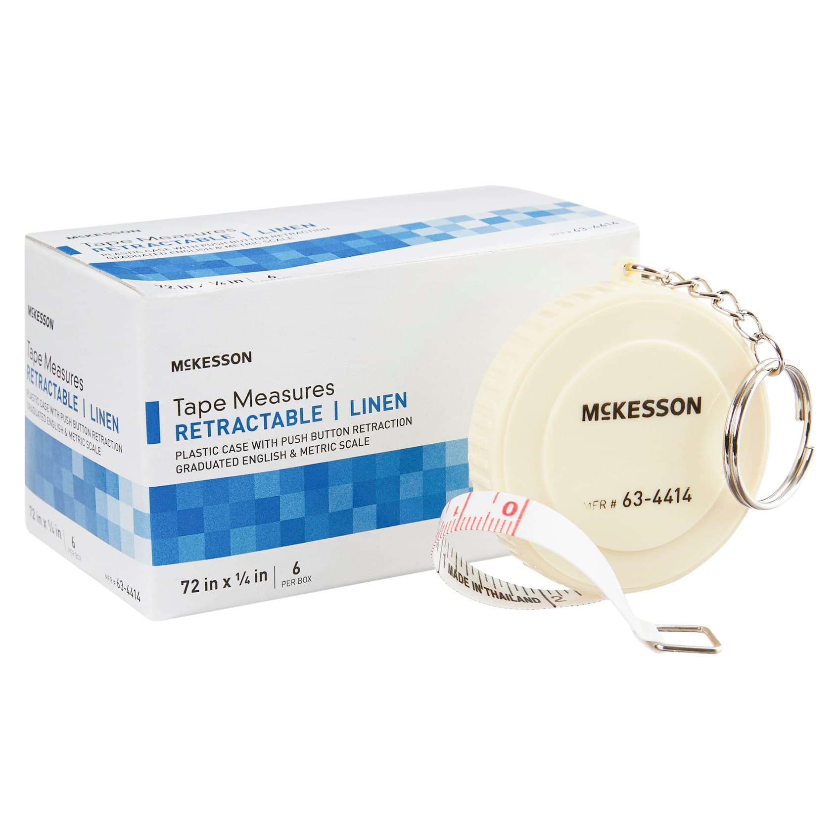 McKesson English-Metric Measurement Tape, 72L x 1/4W Inch - Box of 6 - Image 1