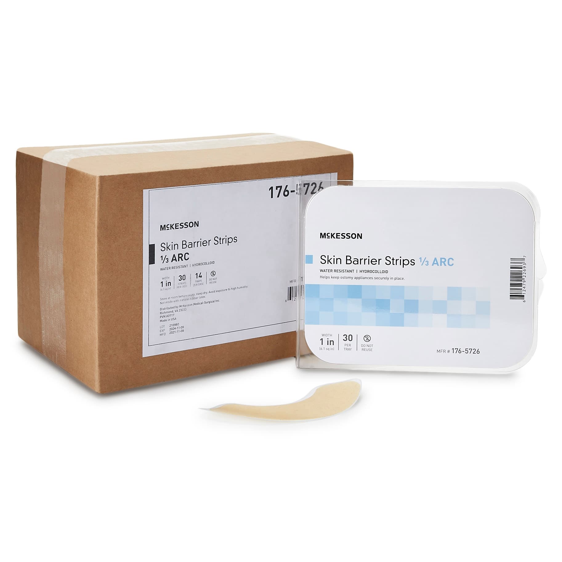 McKesson Skin Barrier Strips, 1/3 Curve - Tray of 30 - Image 1