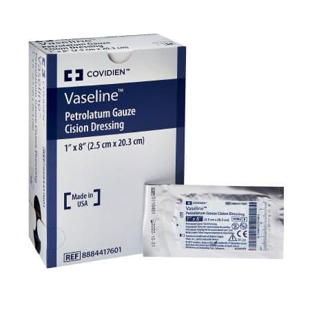 Vaseline Sterile Non-Adherent Petrolatum Gauze Cision Dressing, 1 x 8 Inch - Case of 200 - Image 1