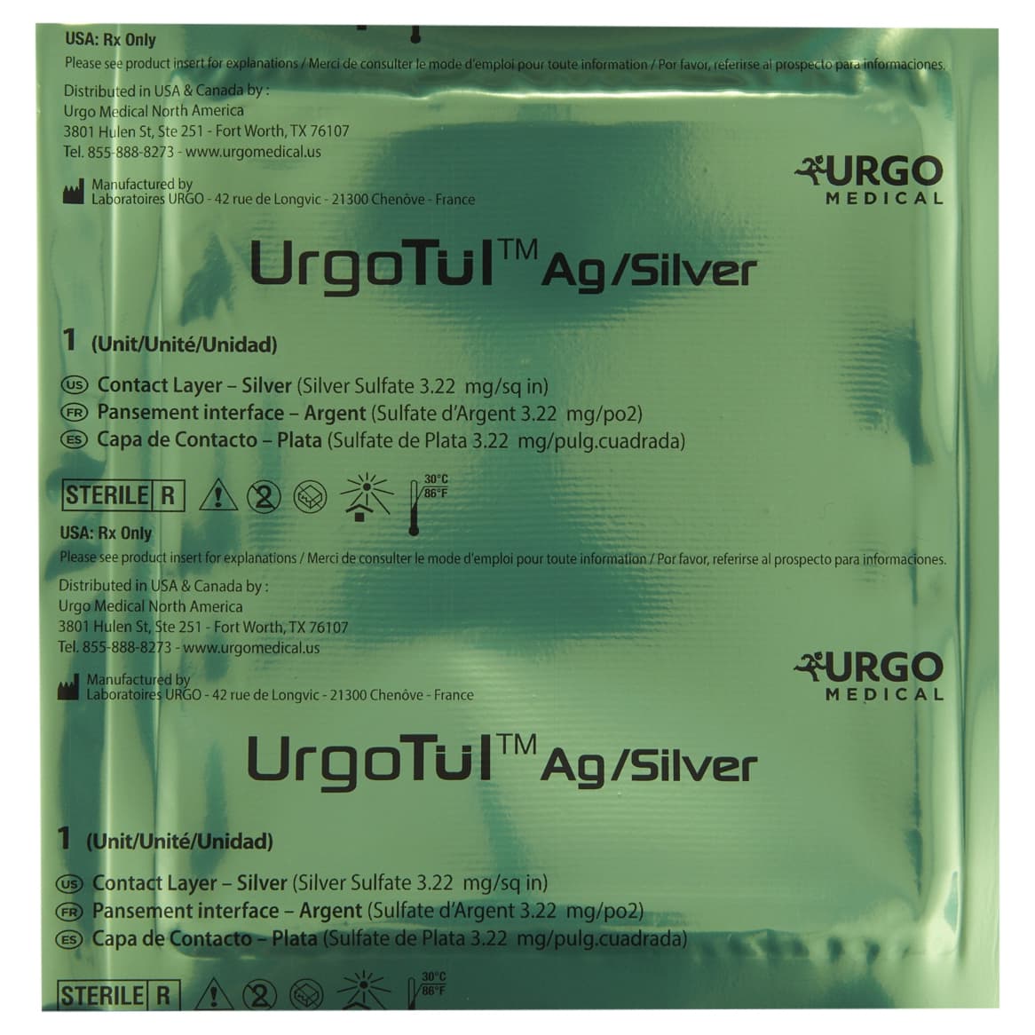 UrgoTul AG Contact Layer Dressing, 8 x 16 Inch - Image 1