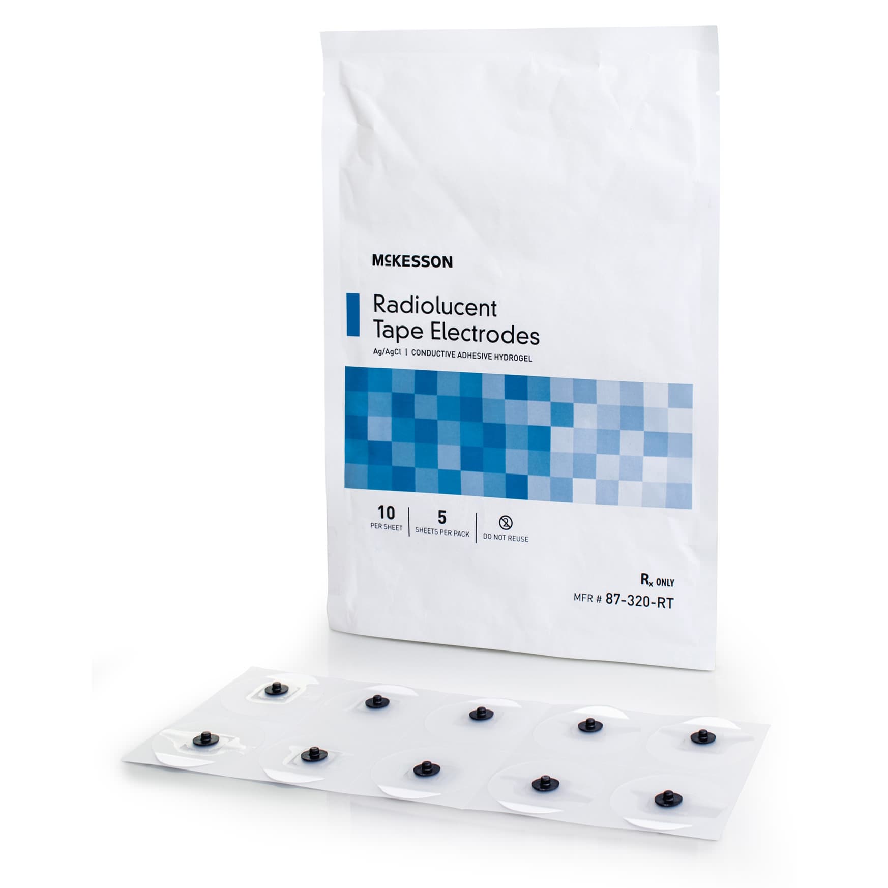 Radiolucent Tape Electrodes, Ag/AgCl, Conductive Adhesive Hydrogel Square - Case of 2000 - Image 1