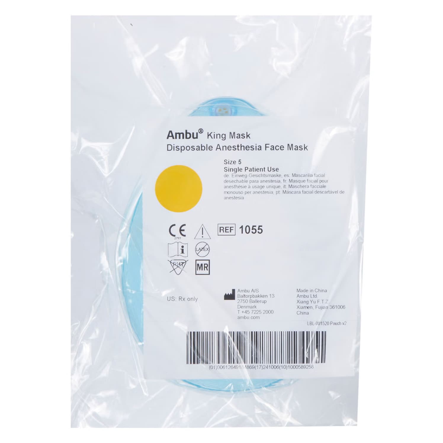 Ambu King Anesthesia Mask Clear Hook Ring Top Valve Elongated Style - Image 2