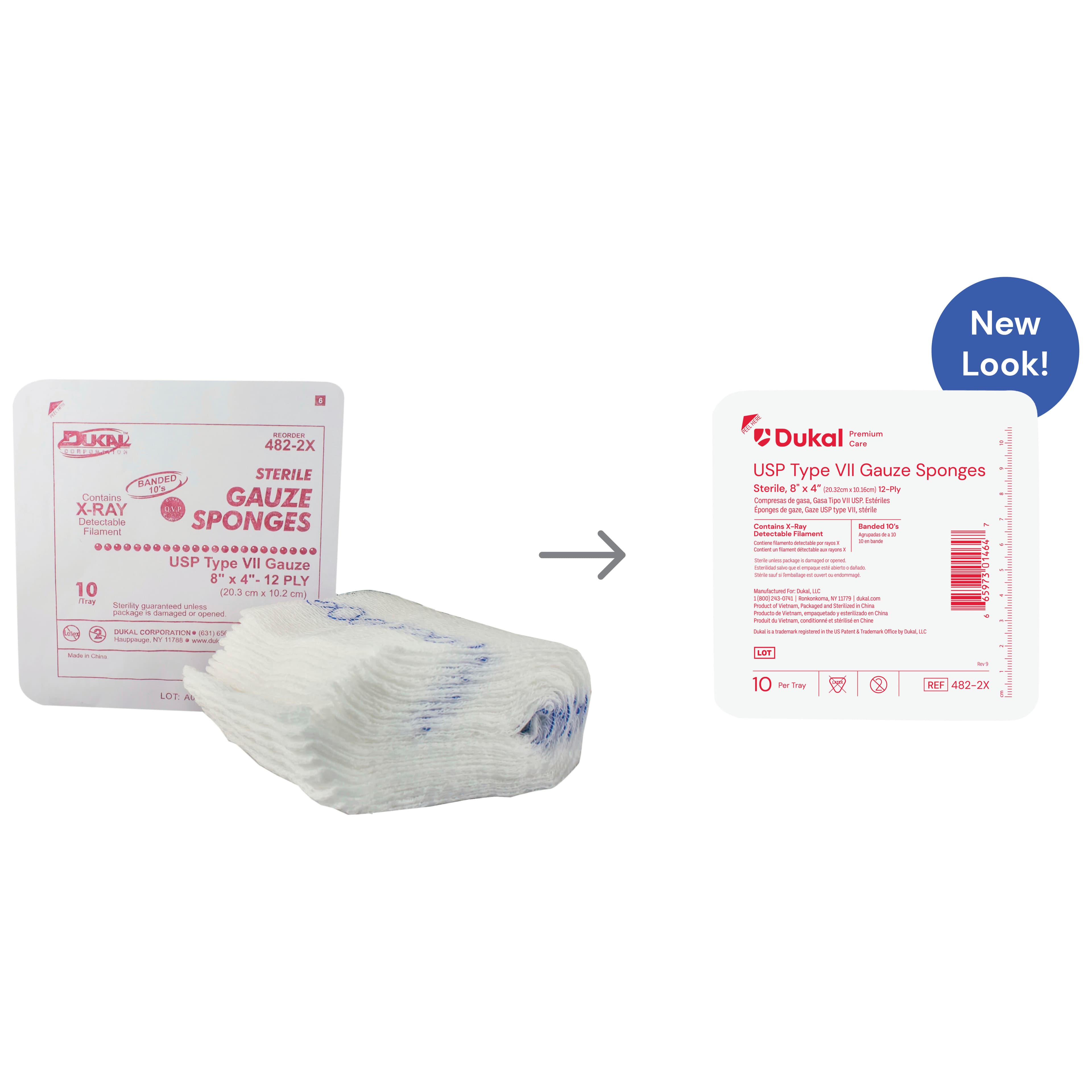 Dukal USP Type VII X-Ray Detectable Gauze Sponge 4 x 8 Inch 12-Ply - Image 2