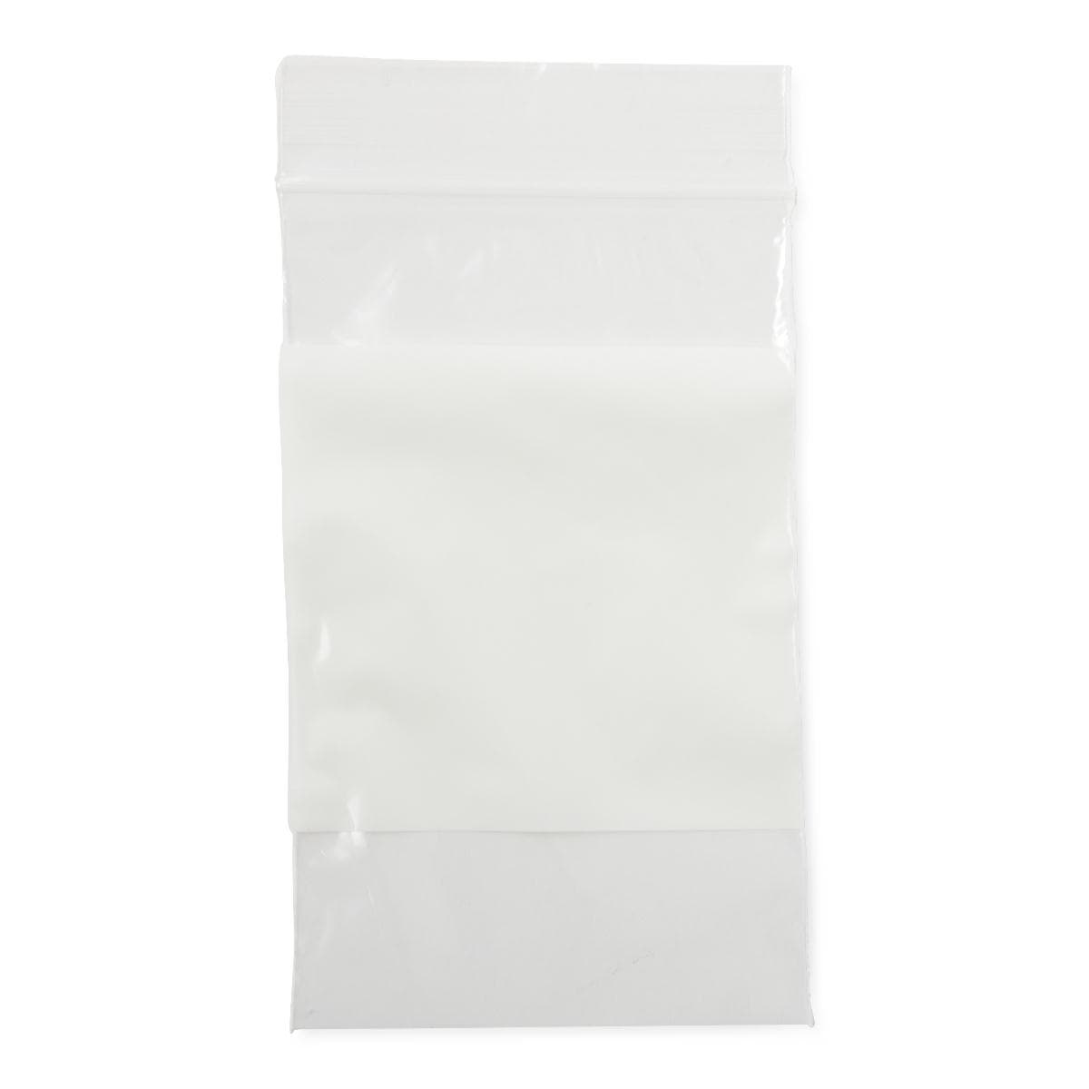 Medline Plastic Bags with Zip Closure and White Write-On Block, 2 mil, 3" x 5" - Case of 1000 - Image 1