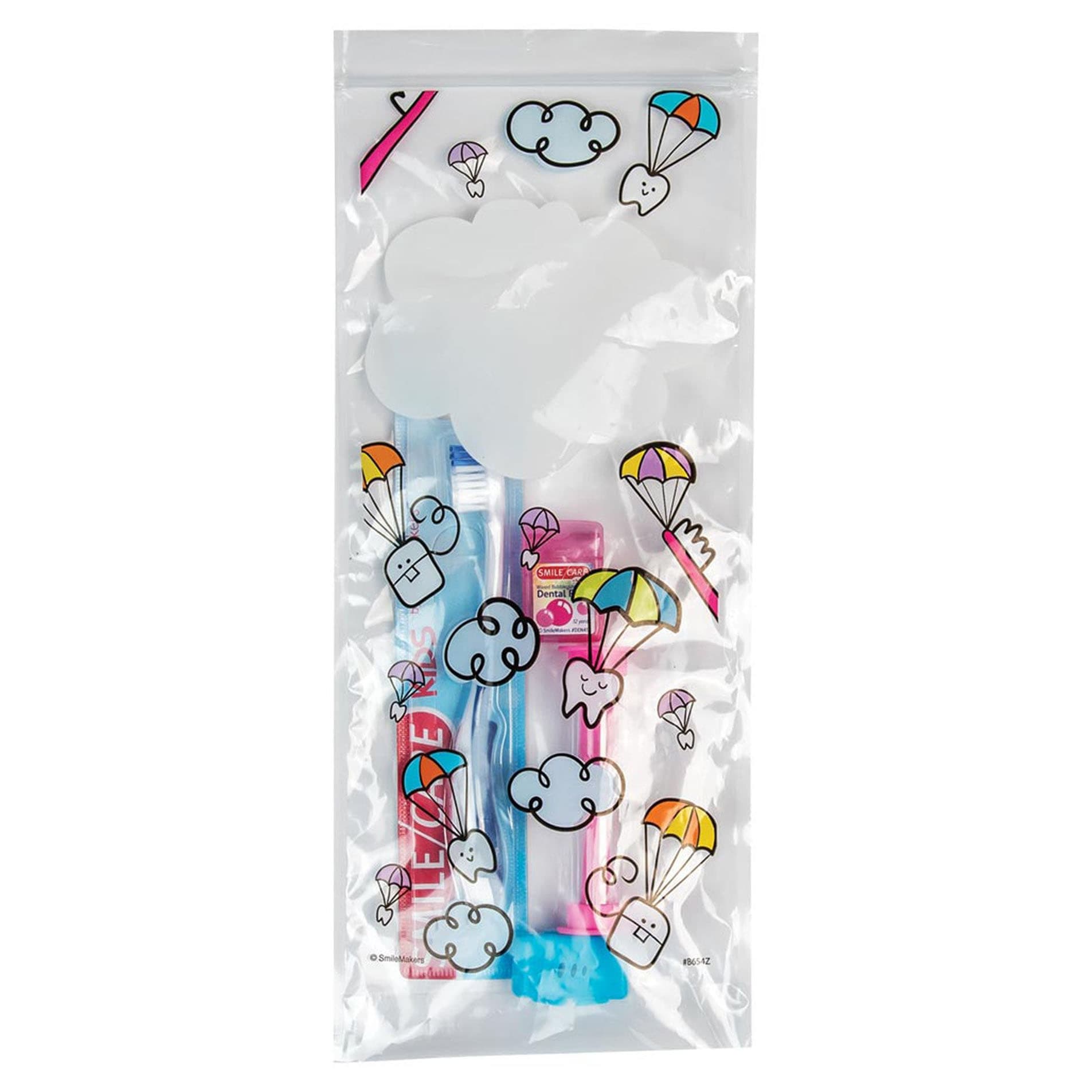 SmileCare Youth Dental Paratrooper Basic Zippered Bag Dental Kit - Box of 72 - Image 2