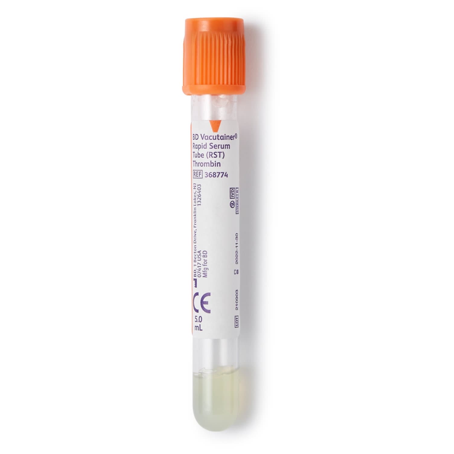 BD Vacutainer Venous Blood Collection Rapid Serum Tube - Image 2