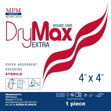 DryMax Extra Super Absorbent Dressing Non-adherent, 4 x 4 Inch - Case of 50 - Image 1