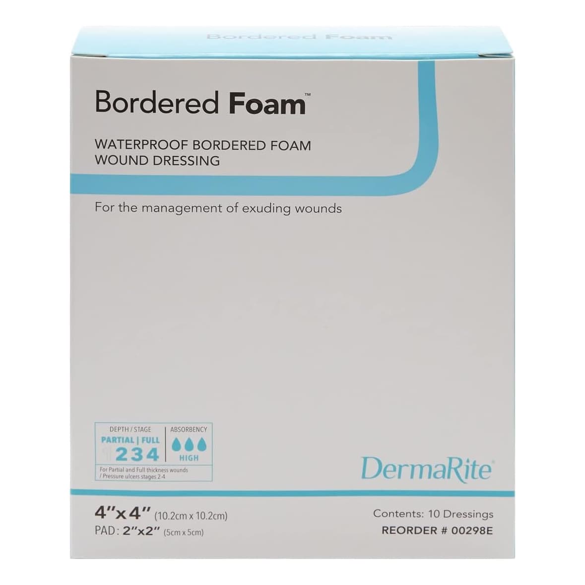 DermaRite Bordered Foam Waterproof Adhesive Wound Dressing - Image 2