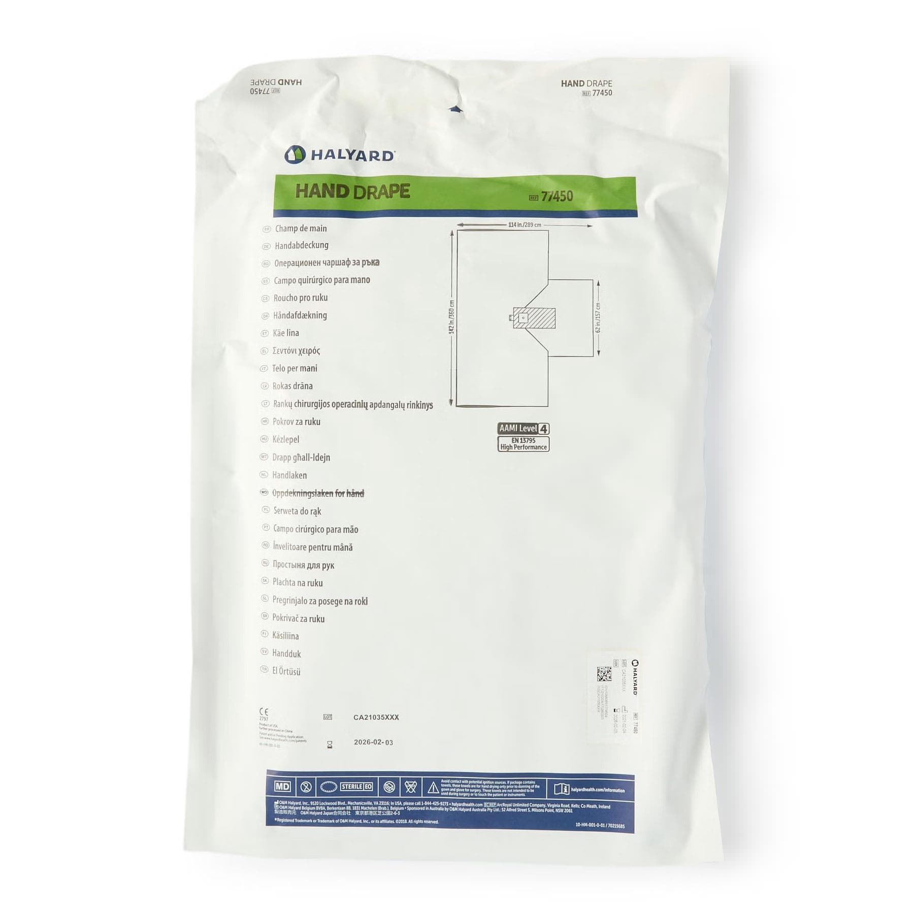 Halyard Blue Orthopedic Drape with Hand Table Cover, 114 W x 142 L Inch - Image 2
