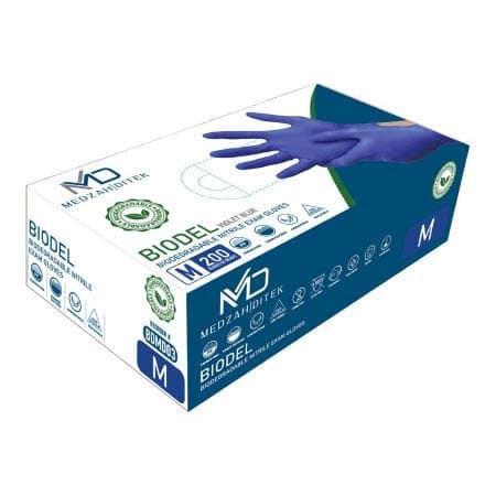 Medzah BIODEL Nitrile Exam Gloves, Medium - Case of 2000 - Image 1