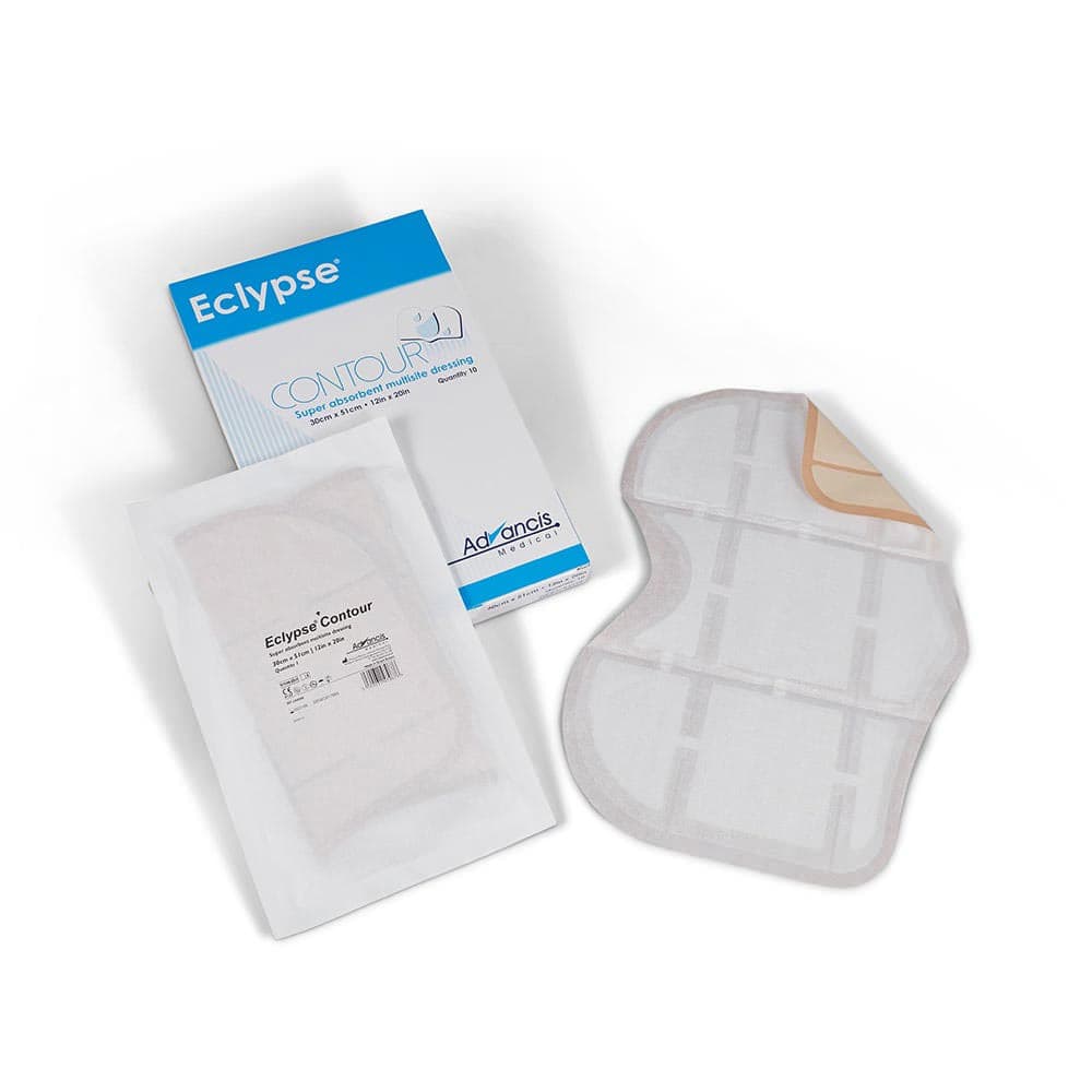 Eclypse Contour Super Absorbent Wound Dressing, 12 x 20 Inch - Box of 10 - Image 1