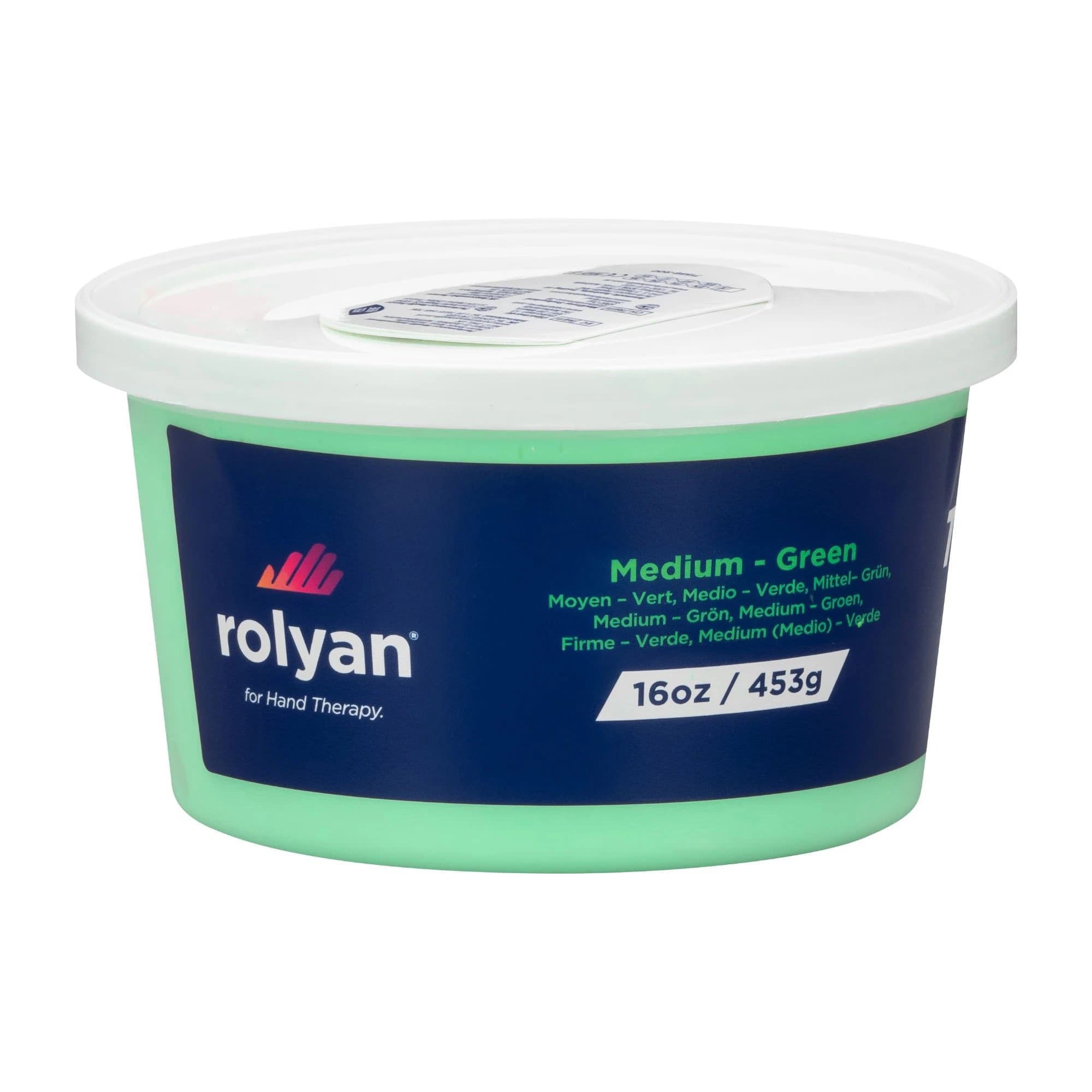 Rolyan Therapy Putty, 1 lb/16oz Green, Medium - Image 1