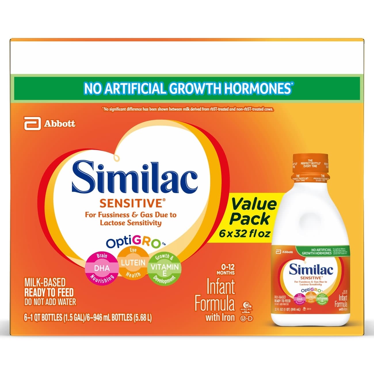 Similac Sensitive Infant Formula with Iron, 32 oz - Case of 6 - Image 1