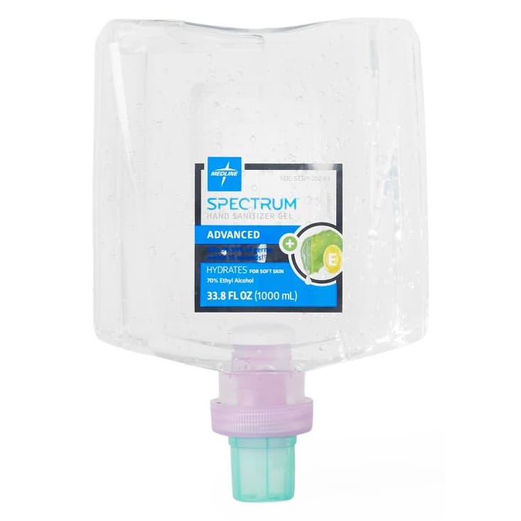 Medline Spectrum Advanced Gel Hand Sanitizer, 70% v/v Ethyl Alcohol, Refill Bottle - Each - Image 1
