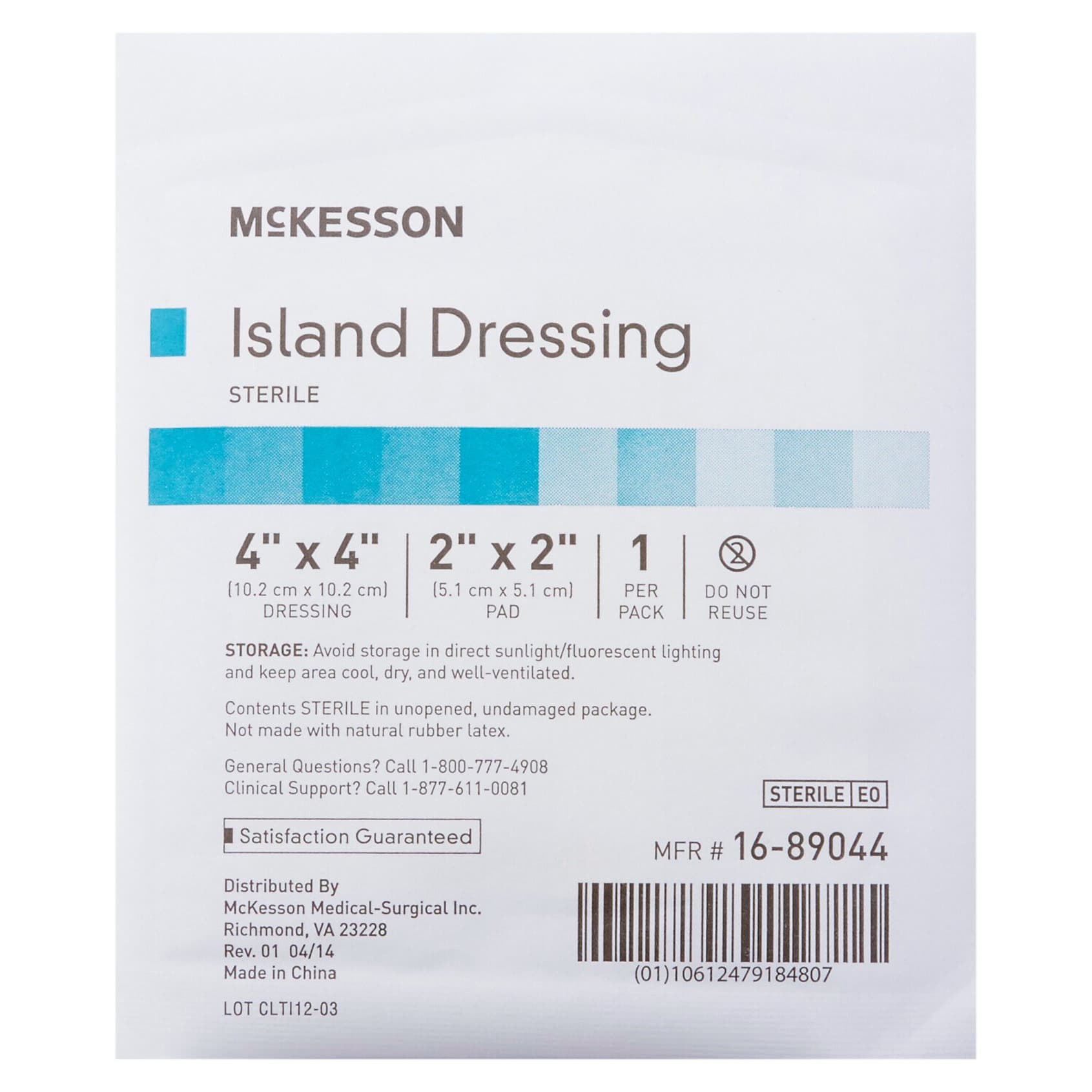McKesson Adhesive Island Dressing, 4 x 4 Inch - Image 1