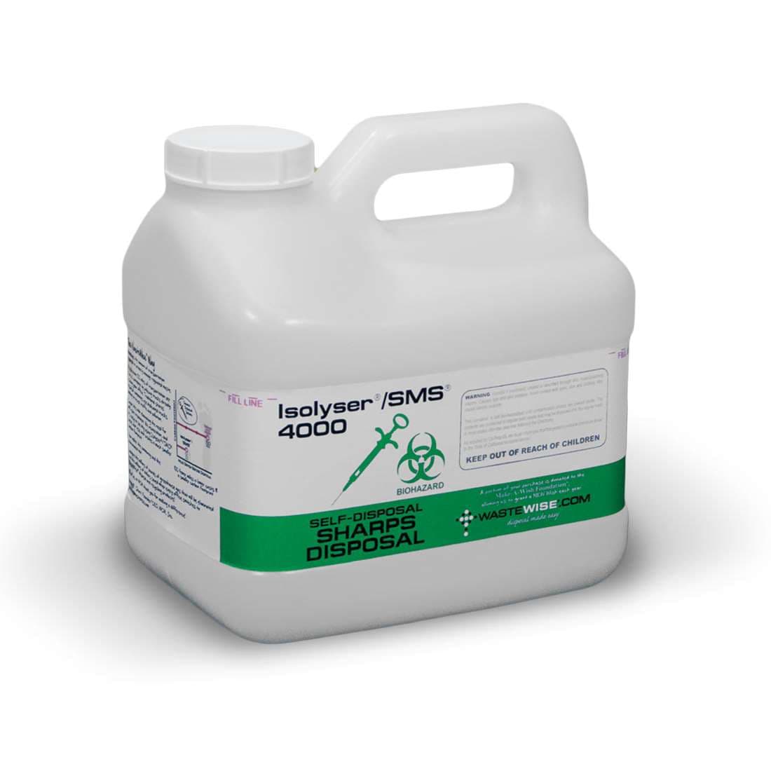 Isolyser SMS WasteWise Sharps Container, 9-1/2 H x 6-1/2 W x 9 D Inch - Case of 4 - Image 1