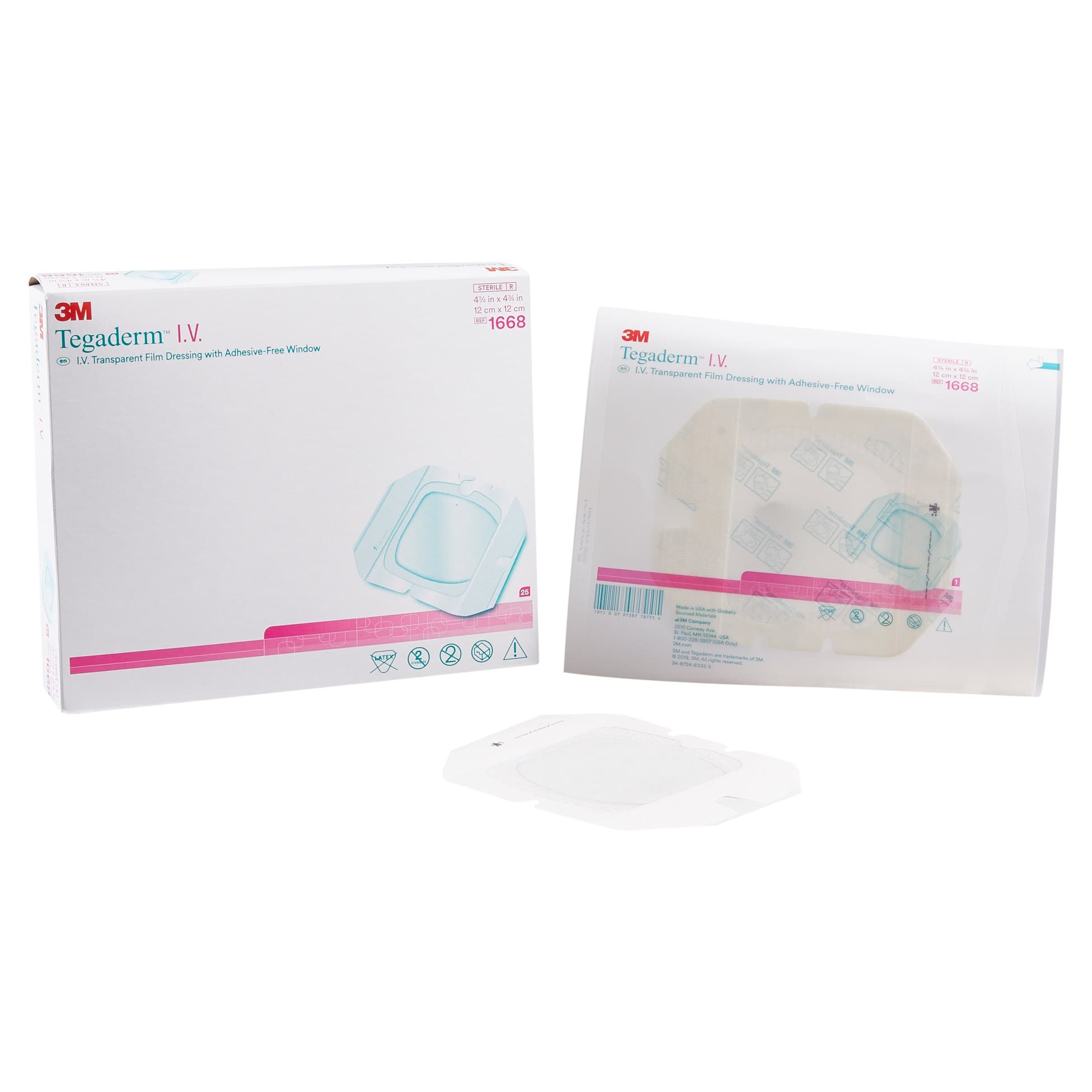 3M Tegaderm IV Transparent Film Dressing with Adhesive-Free Window - Case of 100 - Image 1