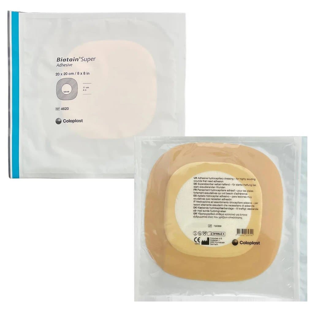 Biatain Super Hydrocapillary Adhesive Dressing, 8 x 8 Inch - Image 1