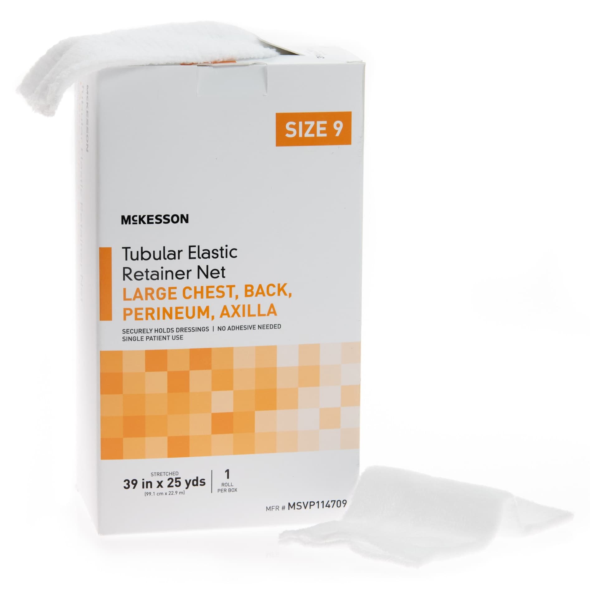 McKesson Elastic Net Retainer Dressing, 39 Inch x 25 Yard, Size 9, Large Chest Back Perineum Axilla - Case of 10 - Image 1