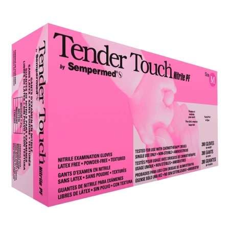 Sempermed Tender Touch Nitrile PF Exam Gloves, Medium - Box of 200 - Image 1