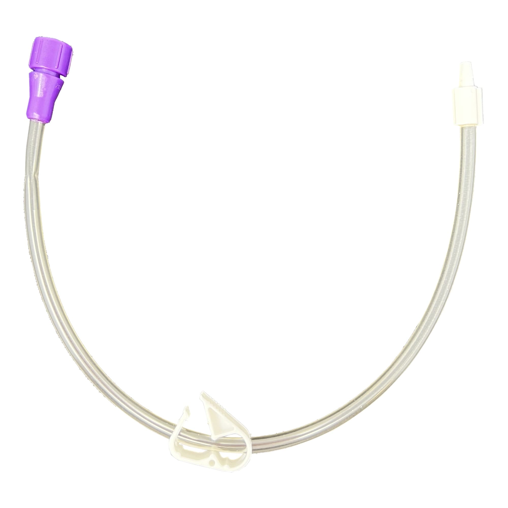 Vesco Low Profile Bolus Feed Single ENFit Port Extension Set, Straight Connector, 12 Inch - Case of 10 - Image 1
