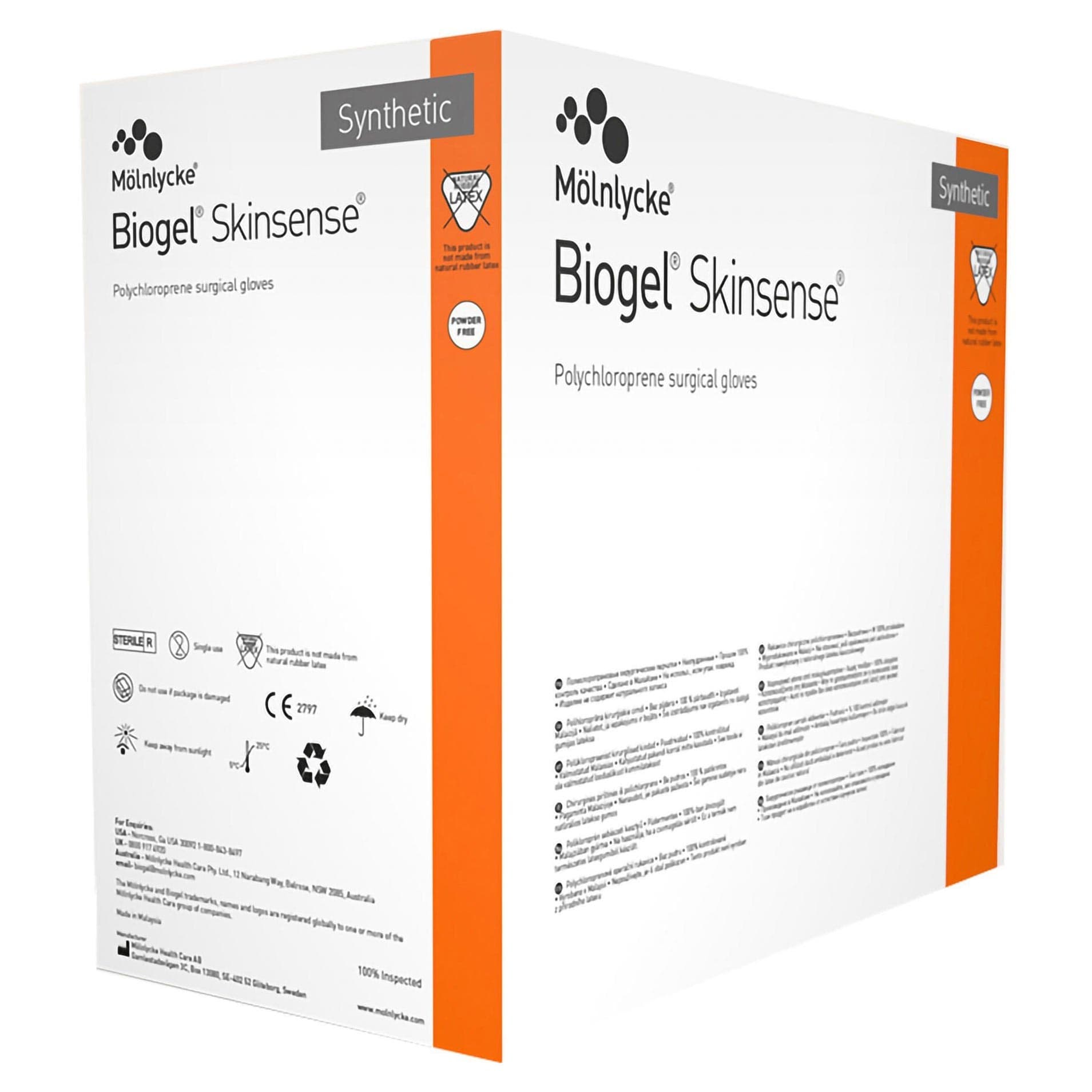 Biogel Skinsense Surgical Glove Ivory Neutral Beaded Cuff Standard, 11.7 Inch, Size 7.5 - Case of 200 - Image 1