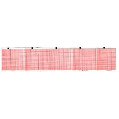 Schiller AT-1 Z-Fold Chart Paper, Red Grid - Case of 8000 - Image 1