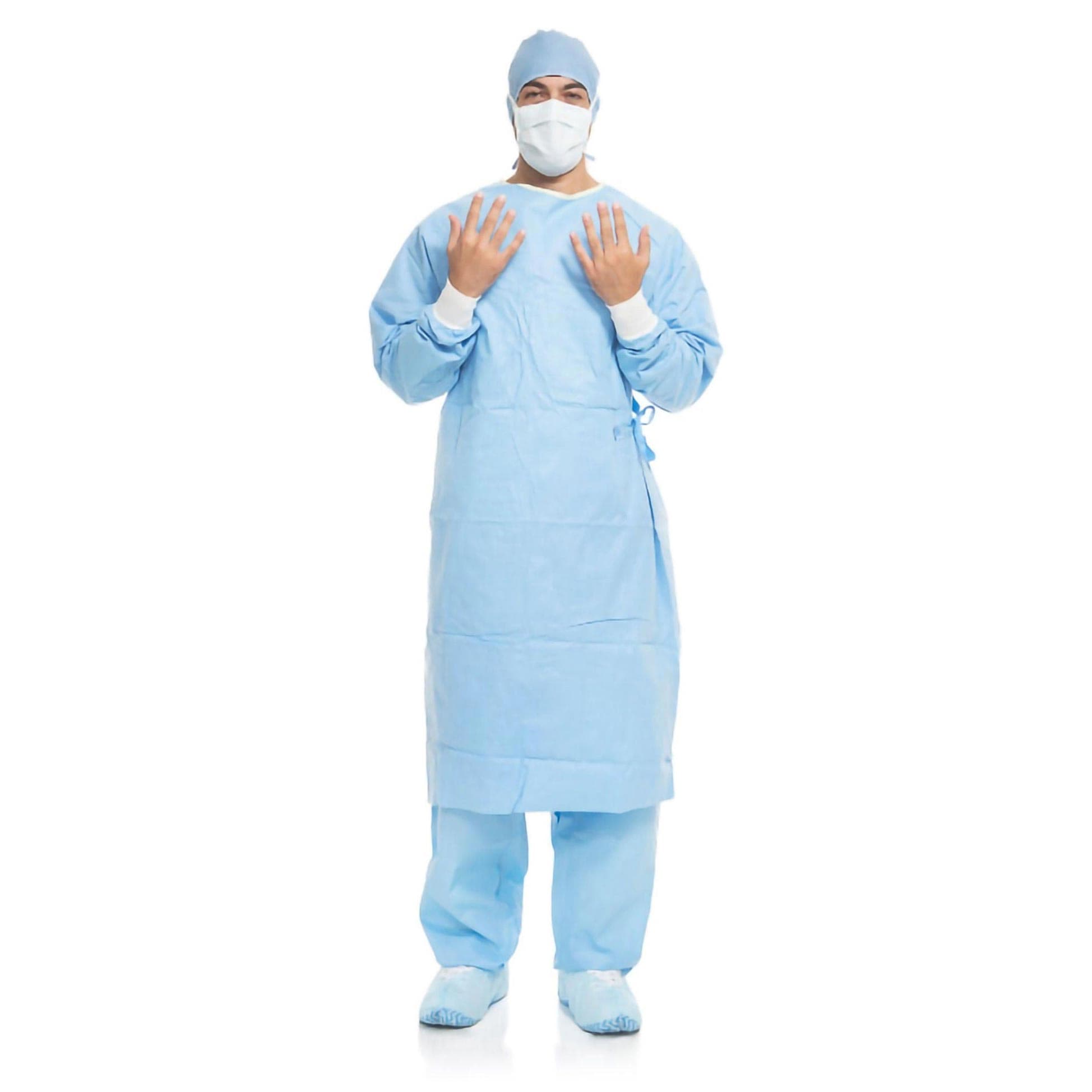Aero Blue Surgical Gown with Towel, Blue, Small-Medium - Each - Image 1
