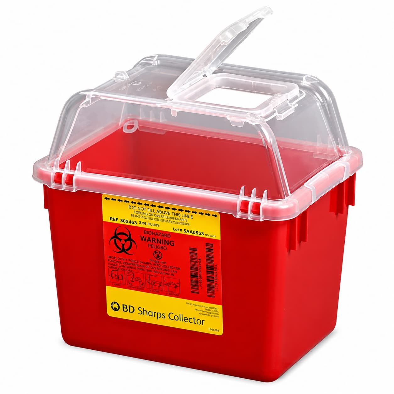 BD Multiuse Nestable Sharps Container with Hinge Cap - Image 3