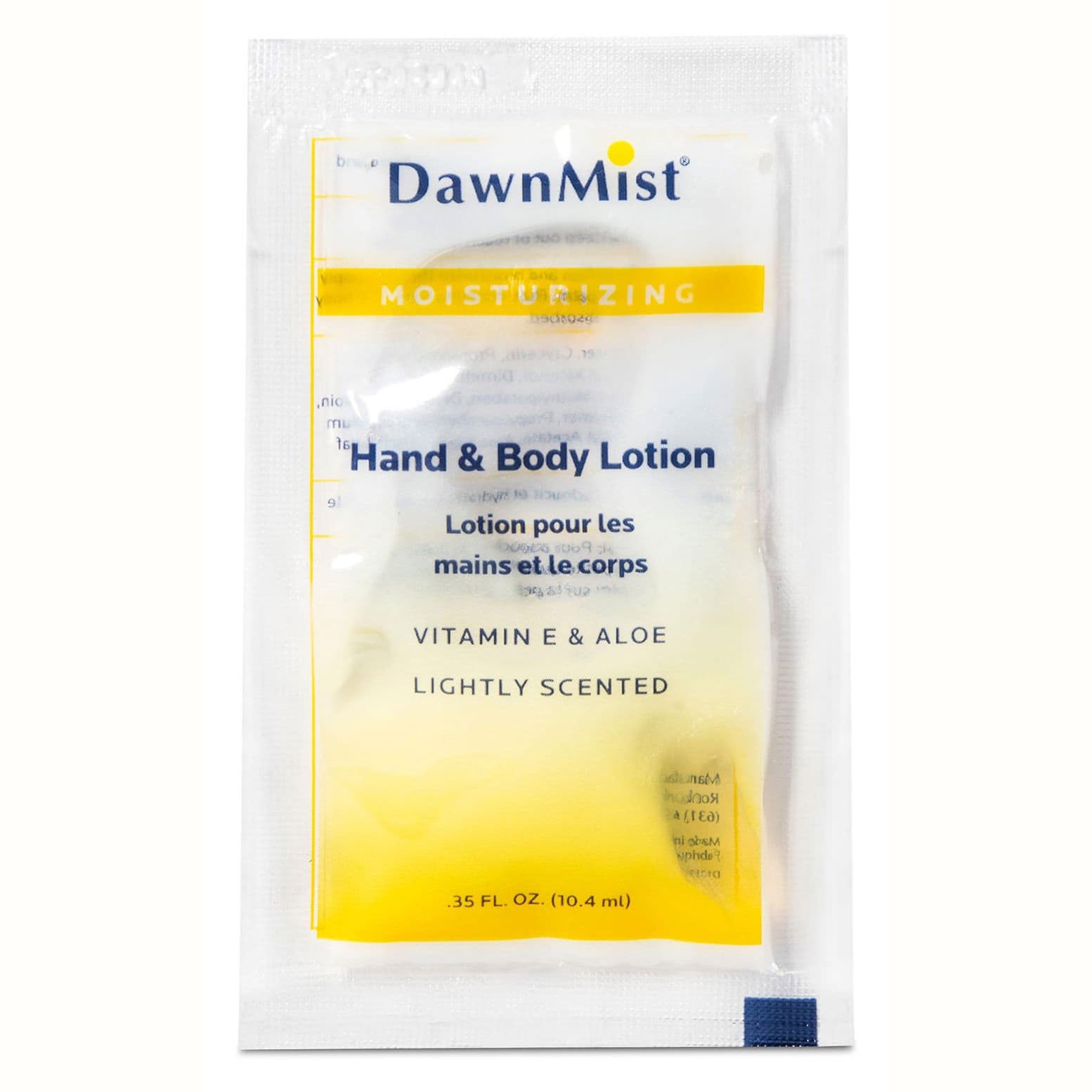 DawnMist Hand and Body Moisturizer Lotion, 0.35 oz. Packet - Case of 1000 - Image 1