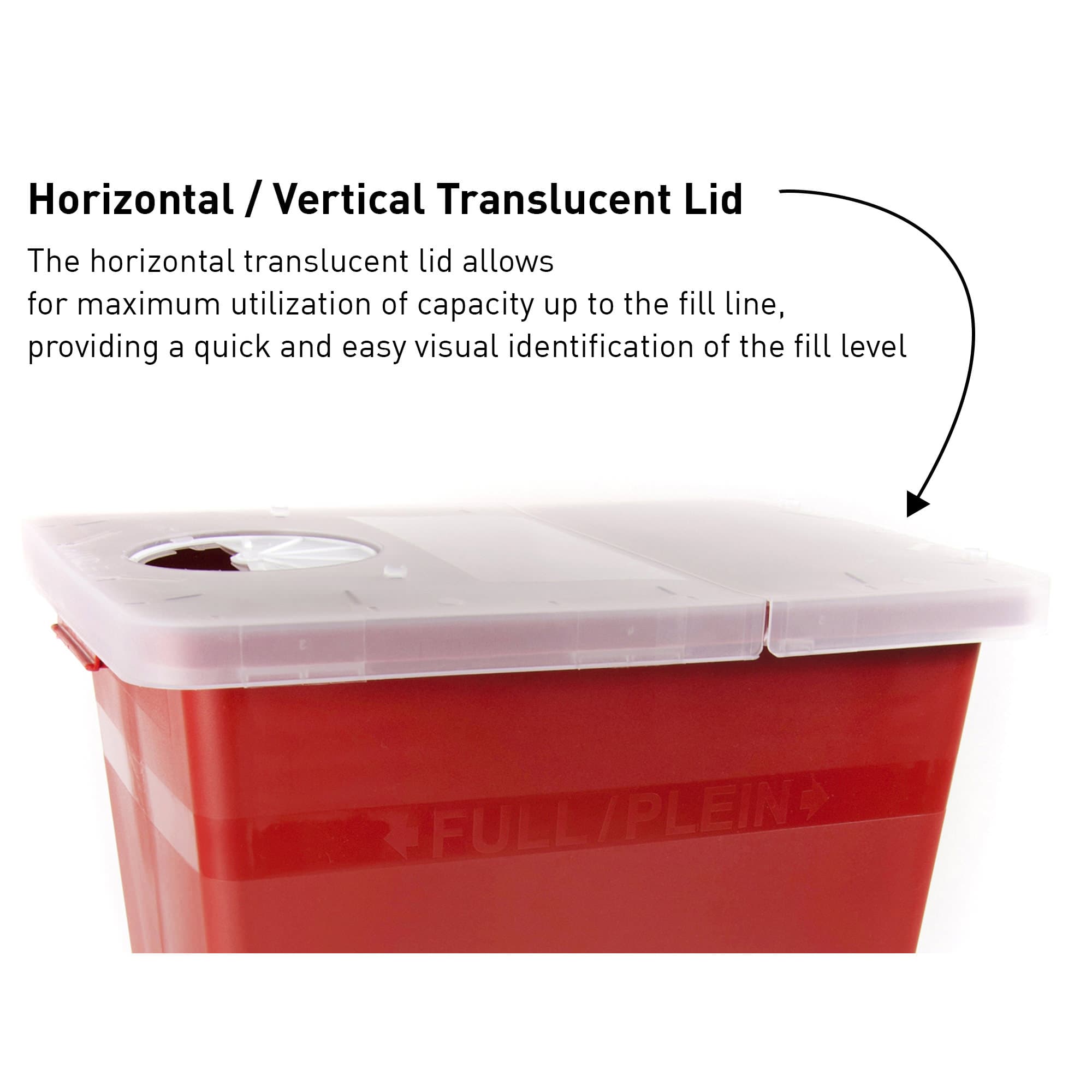 McKesson Prevent Sharps Container Red Base Locking Lid - Image 3