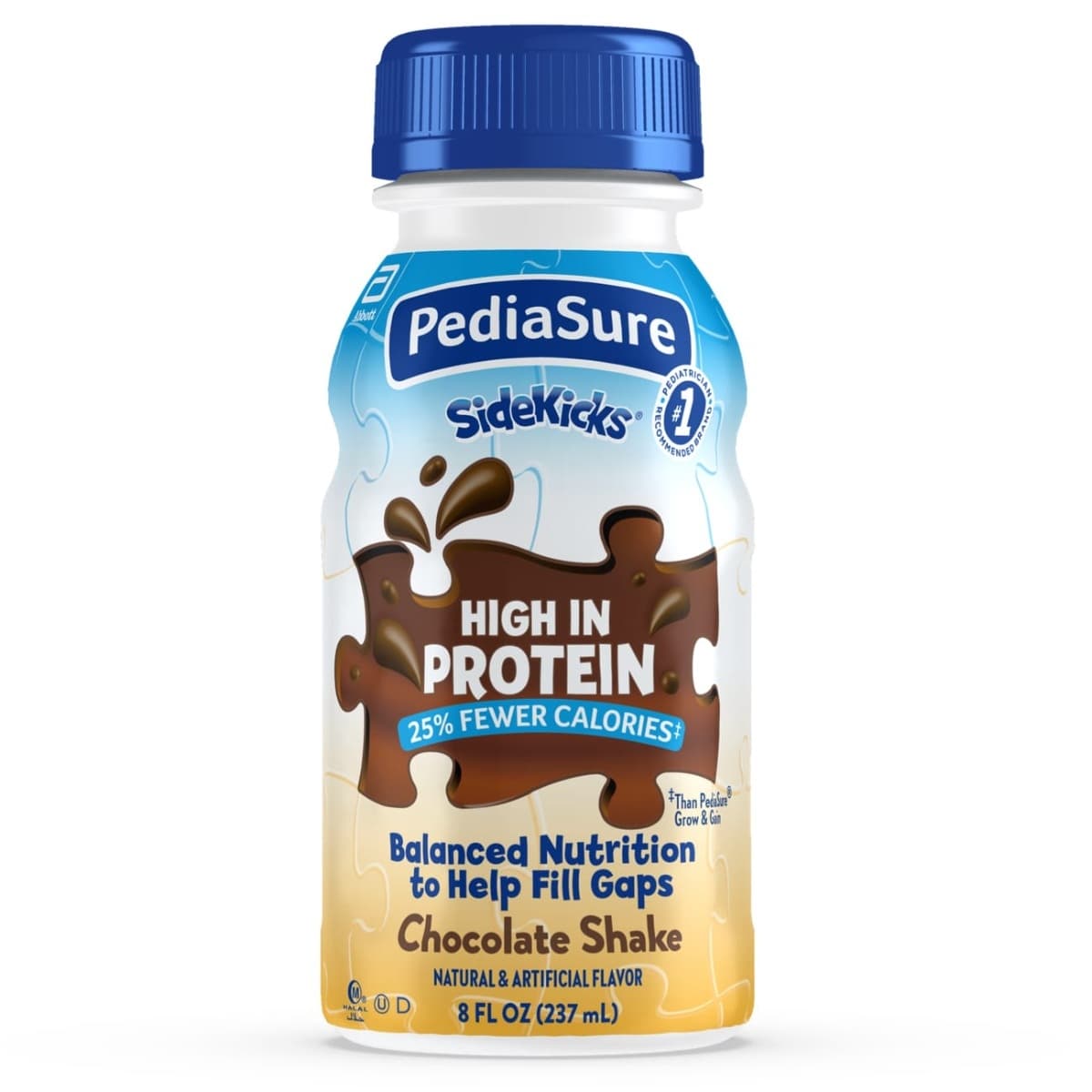 Abbott PediaSure SideKicks High Protein Nutritional Shake, Chocolate Flavor, 8 oz - Each - Image 1
