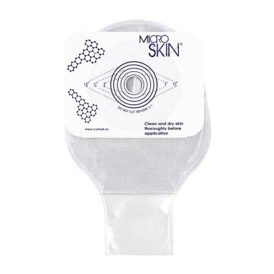 Cymed One-Piece 9 Inch Drainable Colostomy Pouch, Clear - Box of 10 - Image 1