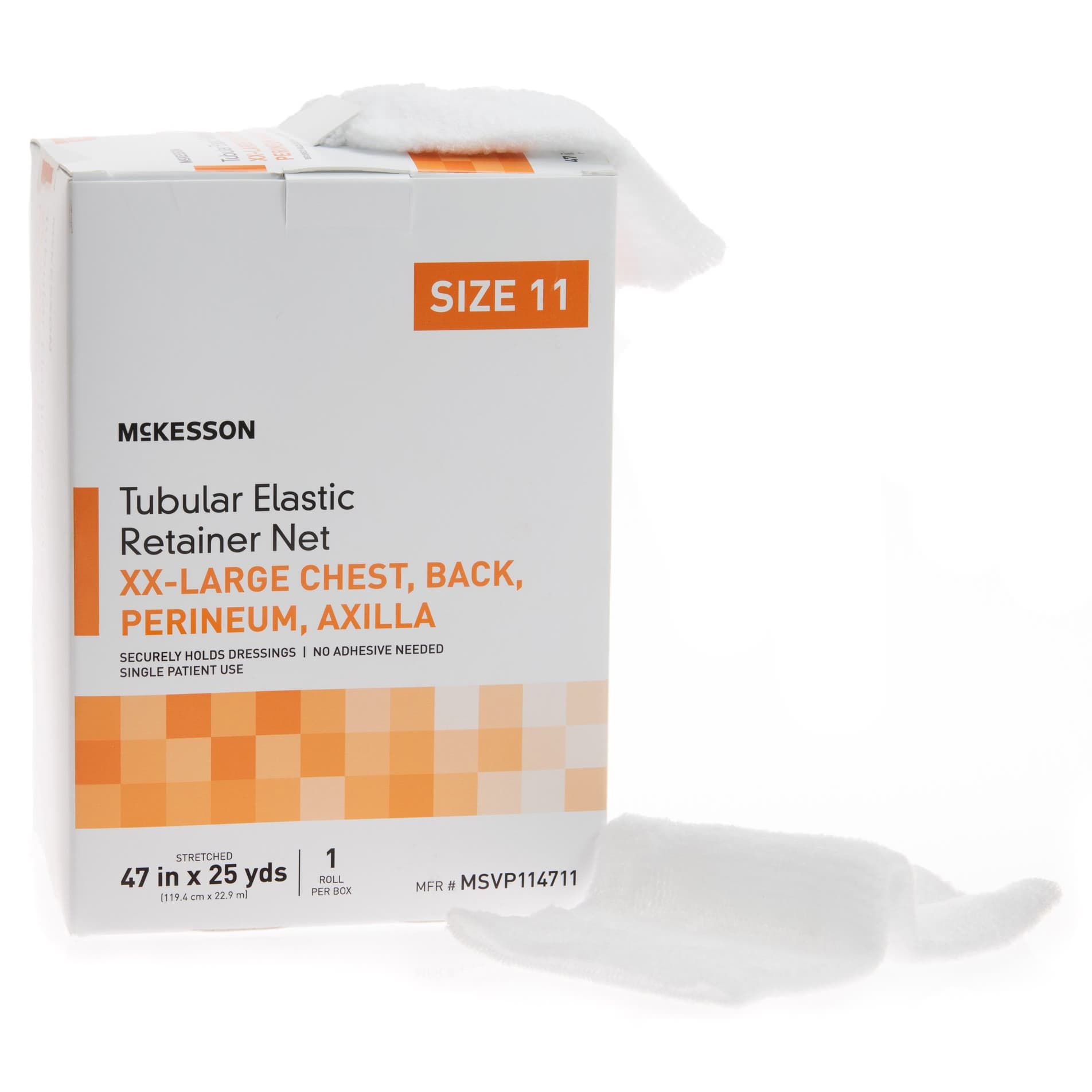 McKesson Elastic Net Retainer Dressing, 47 Inch x 25 Yard, Size 11, 2X-Large - Box of 1 - Image 1