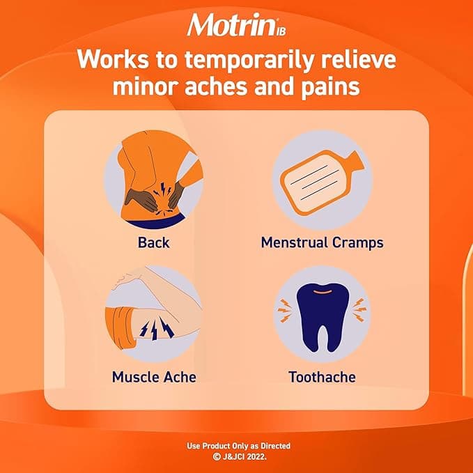 Motrin IB Pain Reliever and Fever Reducer Coated Caplets - Bottle of 225 - Image 3