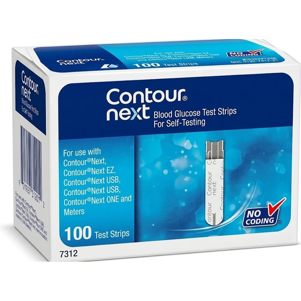 Bayer Contour Next Blood Glucose Test Strips - Box of 100 - Image 1