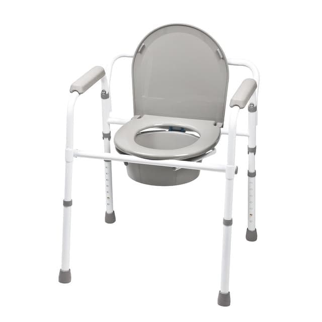 Lumex 3-In-1 Steel Folding Commode