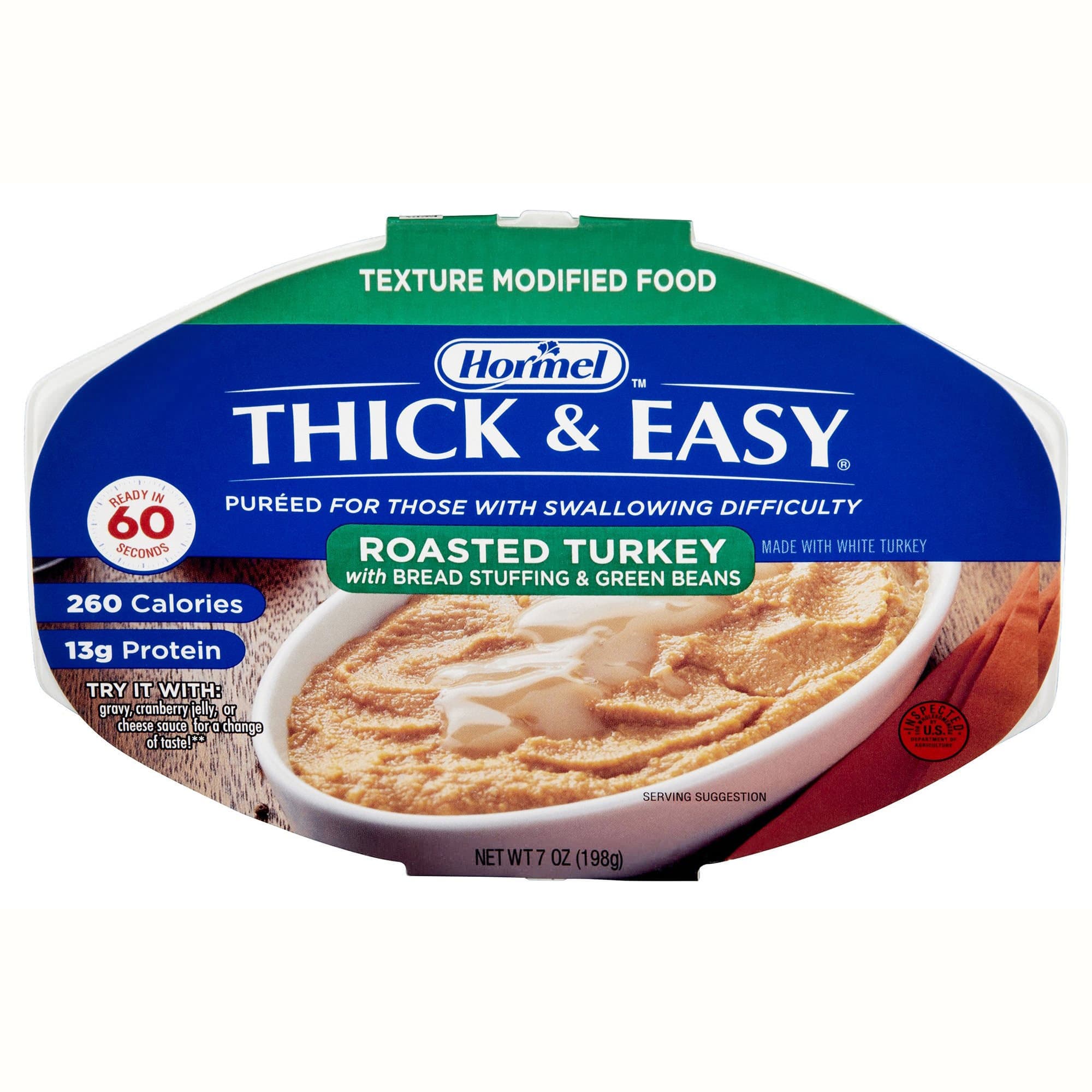 Thick and Easy Ready to Use Puree, Turkey with Stuffing and Green Beans Flavor, 7 oz - Case of 7 - Image 1