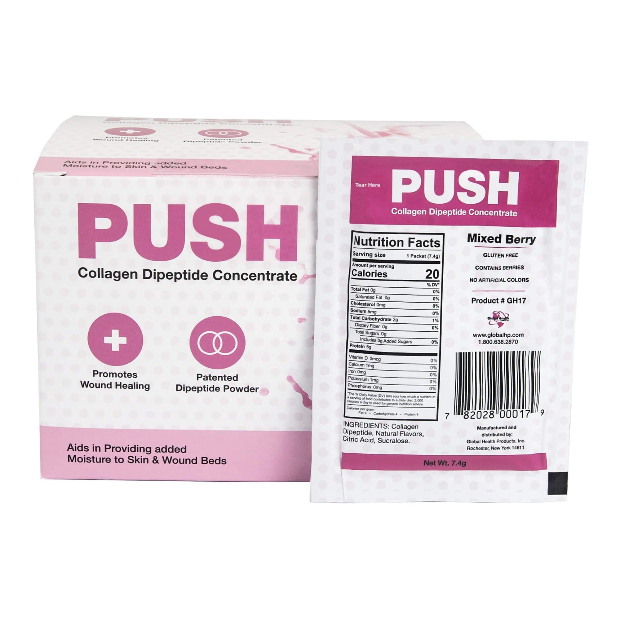 PUSH Collagen Dipeptide Concentrate Oral Supplement, 7.4 Gram - Case of 180 - Image 1
