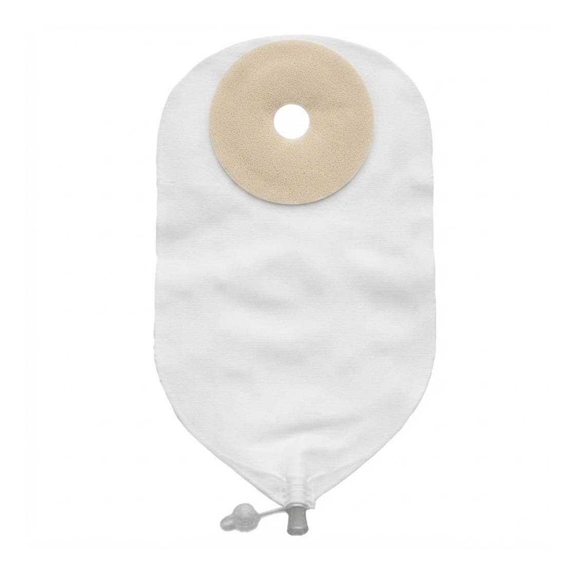 NuFlex Round Ostomy Pouch, Deep Convex, 7/8 Inch, with Flutter Valve - Box of 10 - Image 1