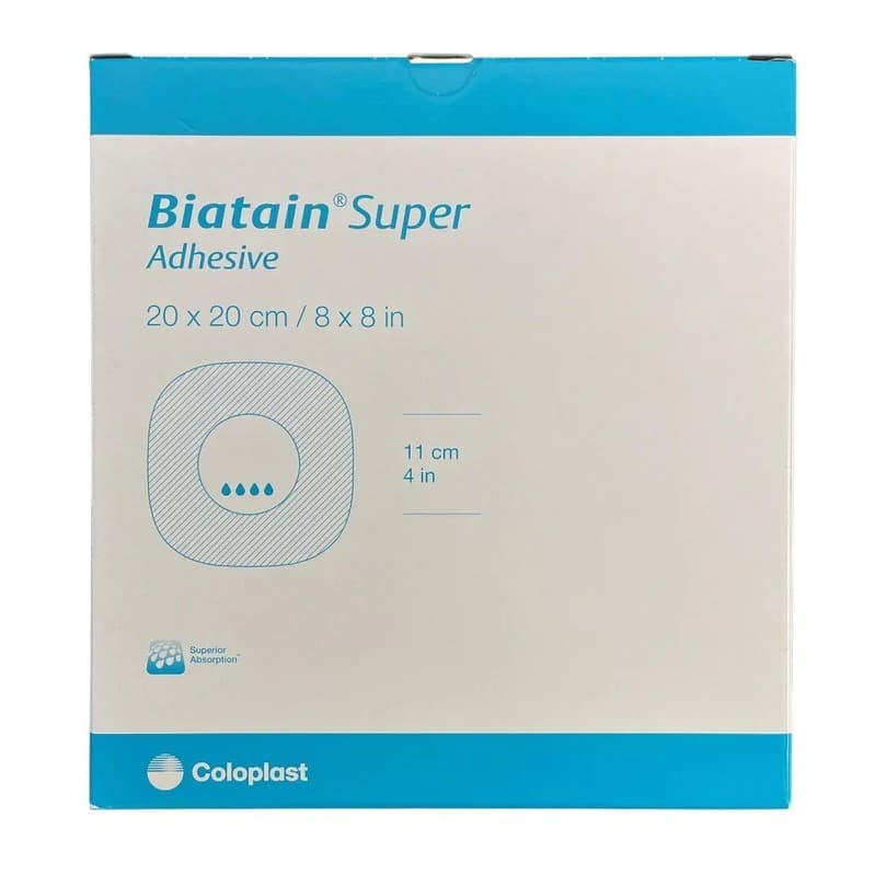 Biatain Super Hydrocapillary Adhesive Dressing, 8 x 8 Inch - Box of 10 - Image 1