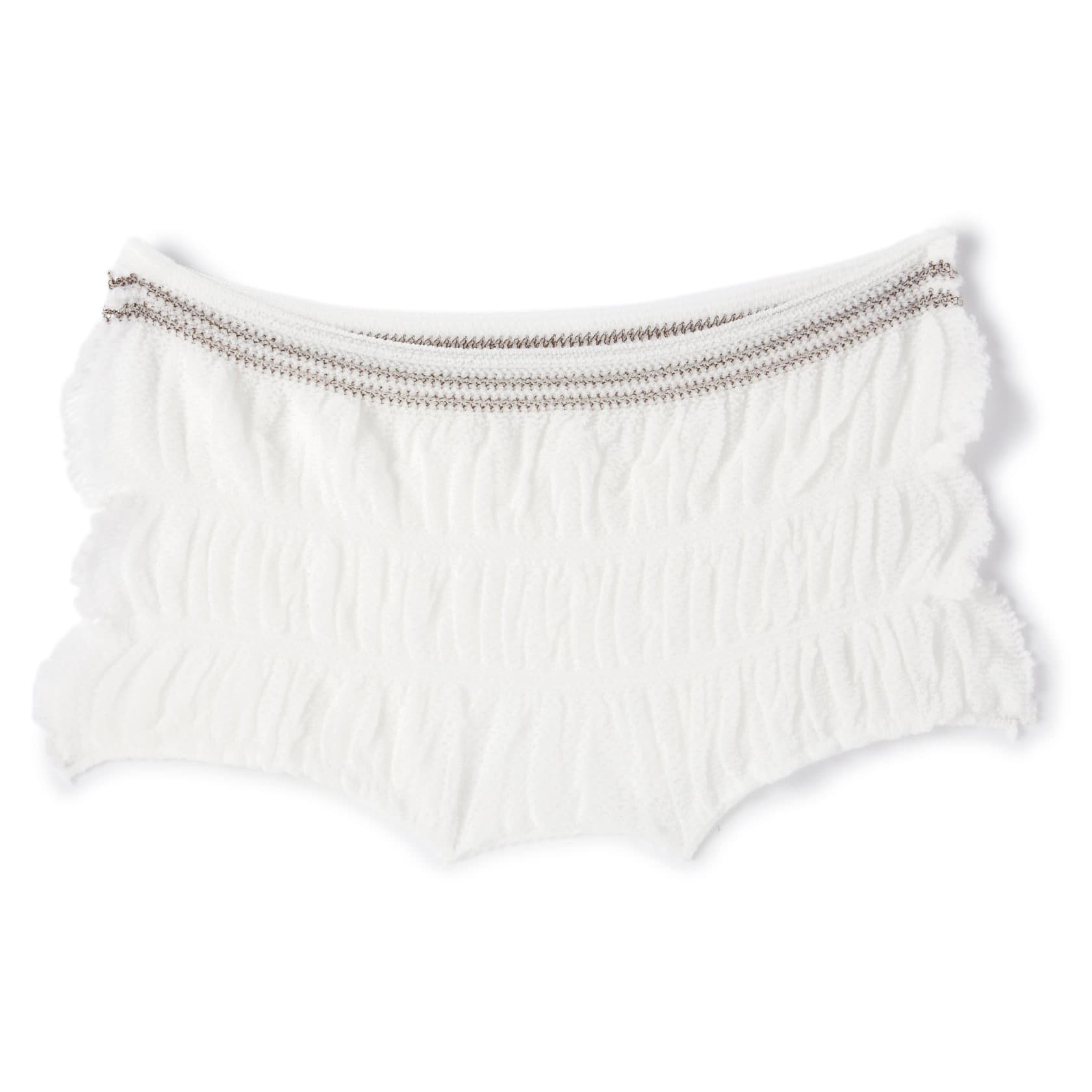 McKesson Adult Knit Weave Pull On Knit Pant, Large, White-Brown Waistband - Case of 100 - Image 1