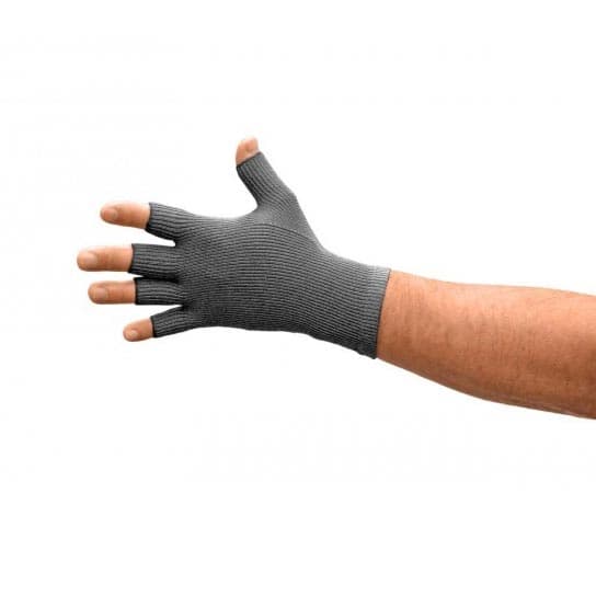 L&R ExoSoft Glove, 20-30 mmHg, Black, Half Finger, Medium - Image 1